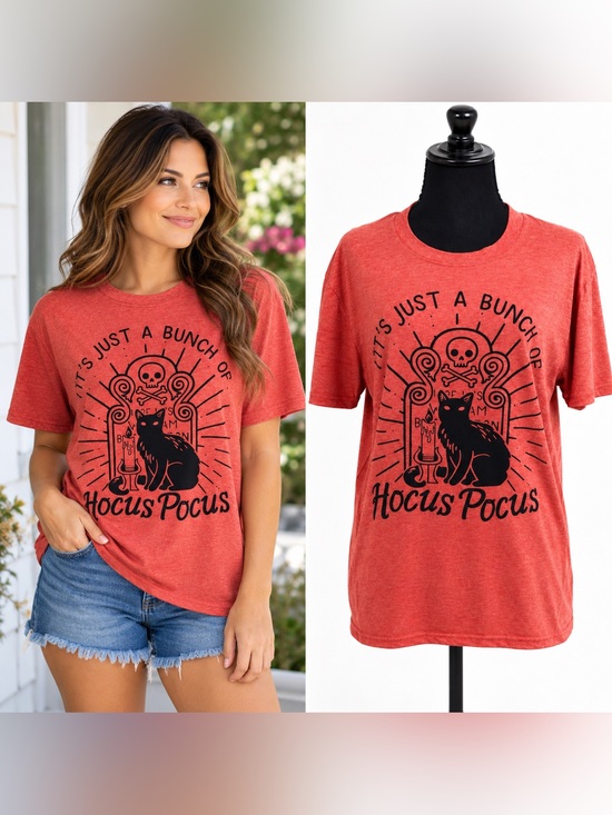 Tops - Hocus Pocus Black Cat Halloween T-Shirt Women’s Size Medium Witchy Spookycore